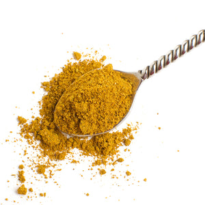  Aromatic Spice Blends Cape Malay Curry spice blend closeup on spoon