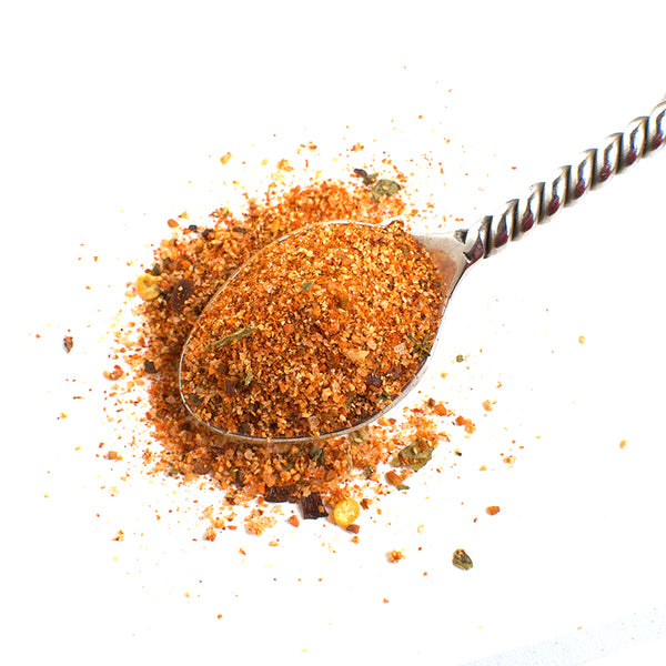  Aromatic Spice Blends Hot BBQ Rub spice blend closeup on spoon