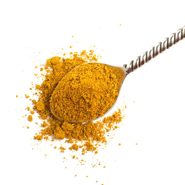 Aromatic Spice Blends Hot British Curry spice blend closeup on spoon
