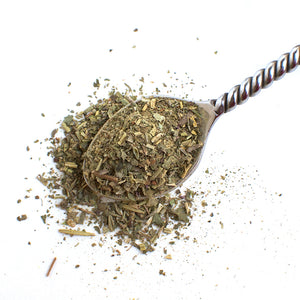  Aromatic Spice Blends Mediterranean herb and spice blend closeup on spoon