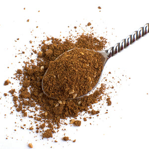  Aromatic Spice Blends Mexican Mole spice blend closeup on spoon