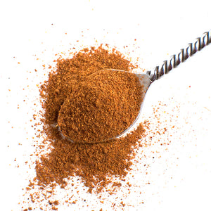 Aromatic Spice Blends Tandoori spice blend closeup on spoo