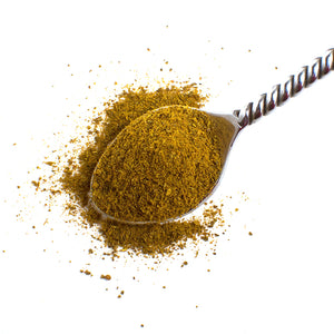 Aromatic Spice Blends Tempero Baiano spice blend closeup on spoon